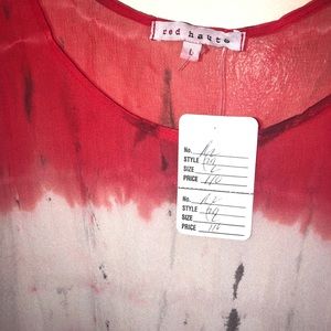 Red Haute silk top flowy NEW